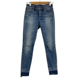 Lucky Brand Ava Legging Womens High Rise Jeans 25 Medium Wash Raw Hem Skinny